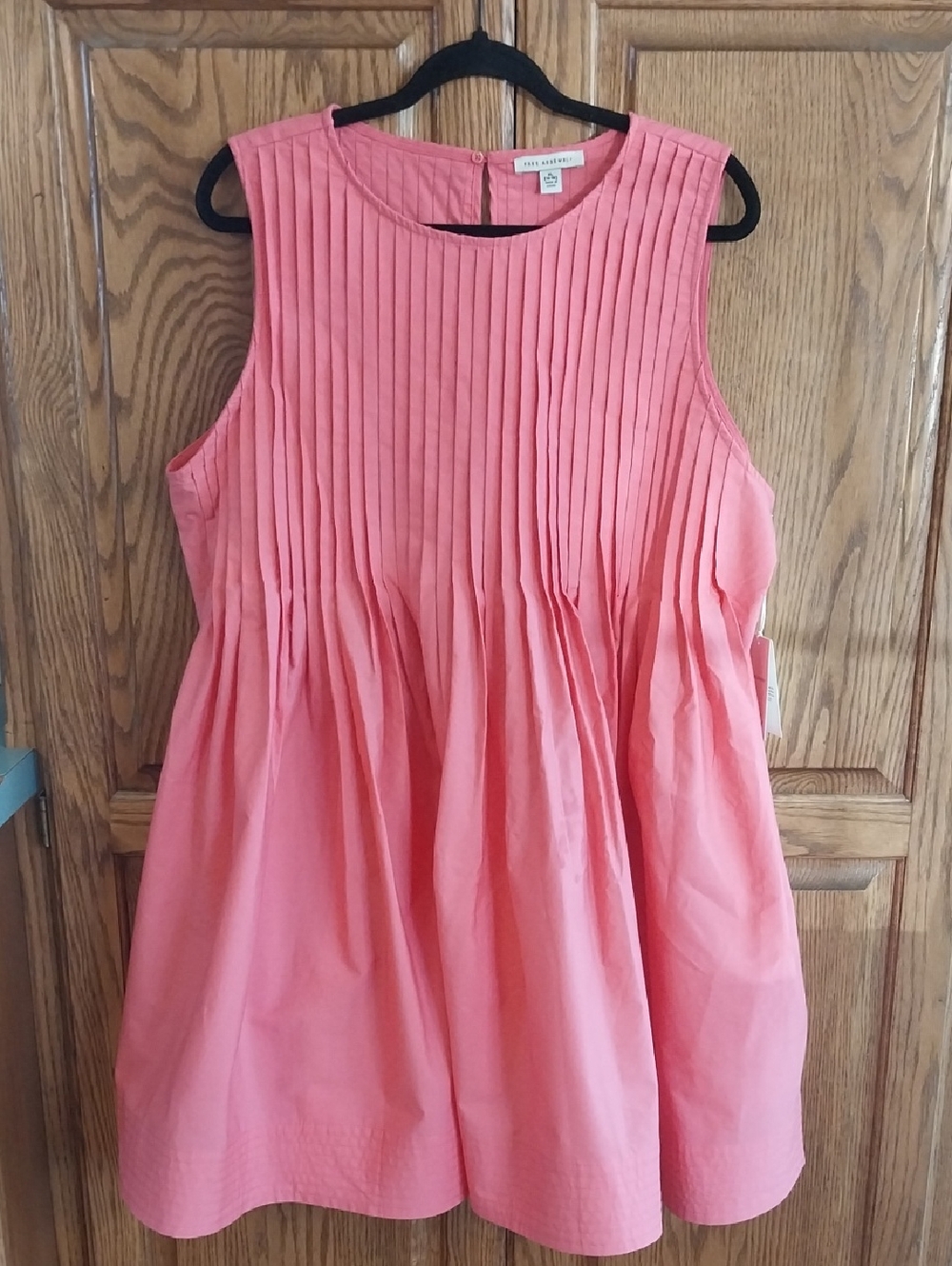 Free Assembly NWT Women's Sleeveless Pleated Mini Dress Size X-Large Pink Melon - Picture 1 of 11